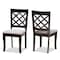 Baxton Studio Verner Modern and Contemporary Grey Fabric and Dark Brown Finished Wood 2-Piece Dining Chair Set 183-10532-Zoro - alternate 1